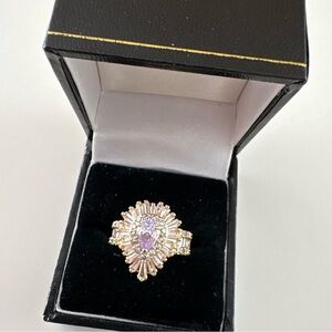 Bomb Party What The Heart Most Recalls Ring RG79436 Lavender Topaz CZ Gold